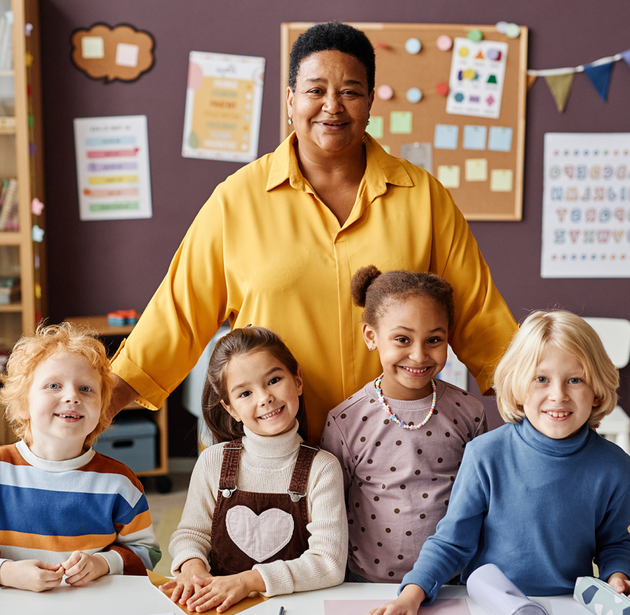 Educator with children