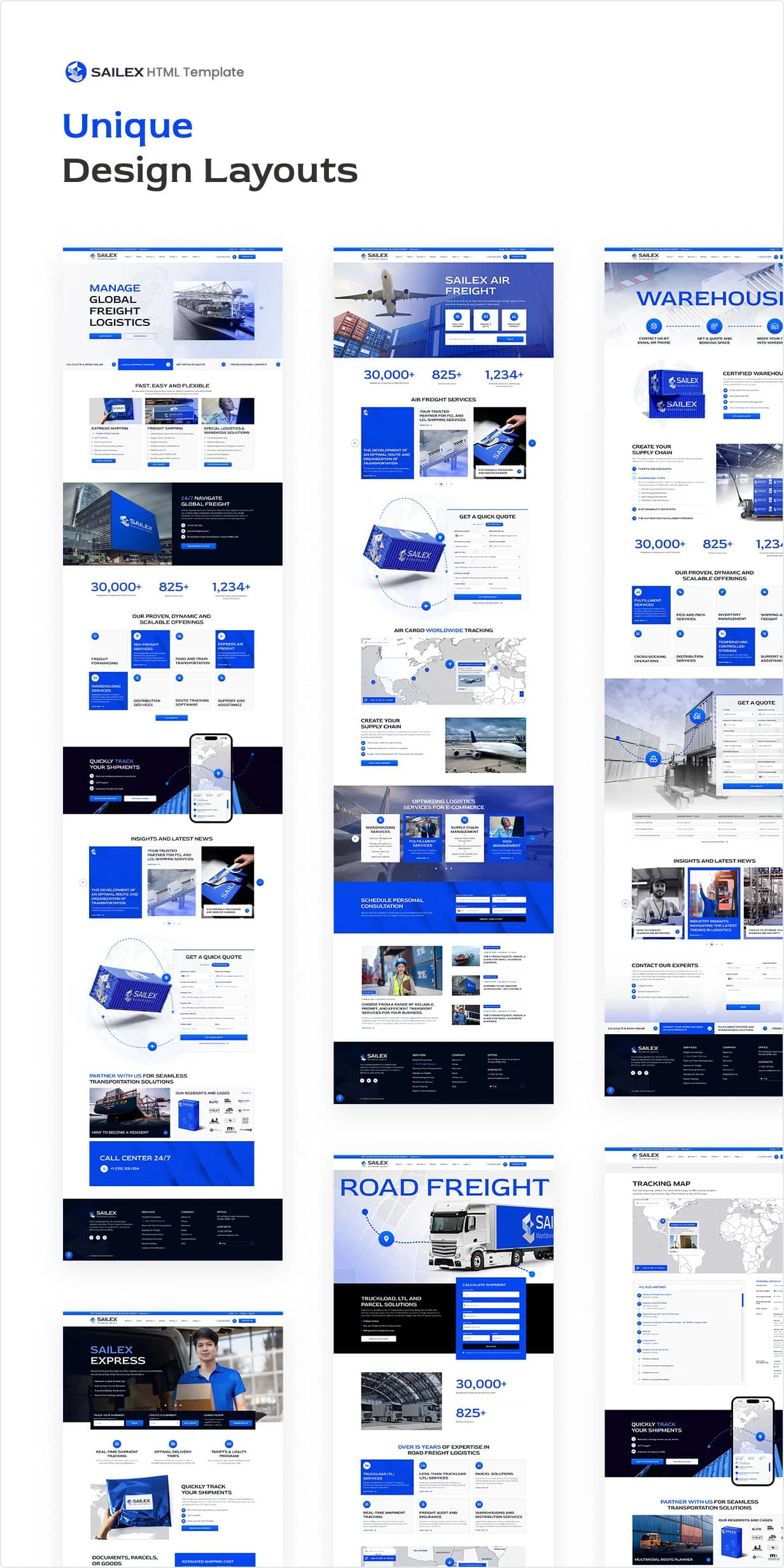 Sailex – Worldwide Logistics Company Responsive HTML Template - 1
